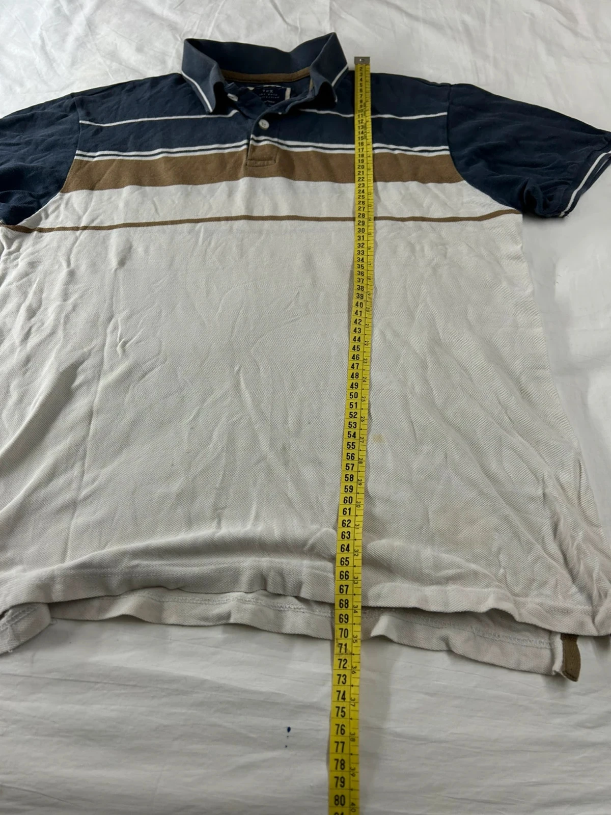 Vintage gestreept polo wit marineblauw tex – photo 9